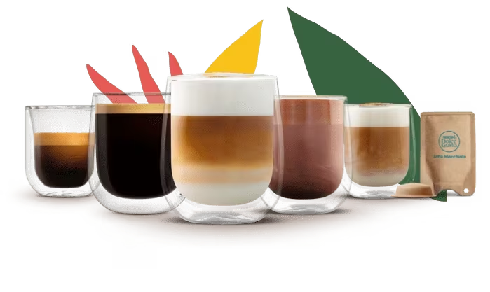 Selection of drinks made with Dolce Gusto NEO.